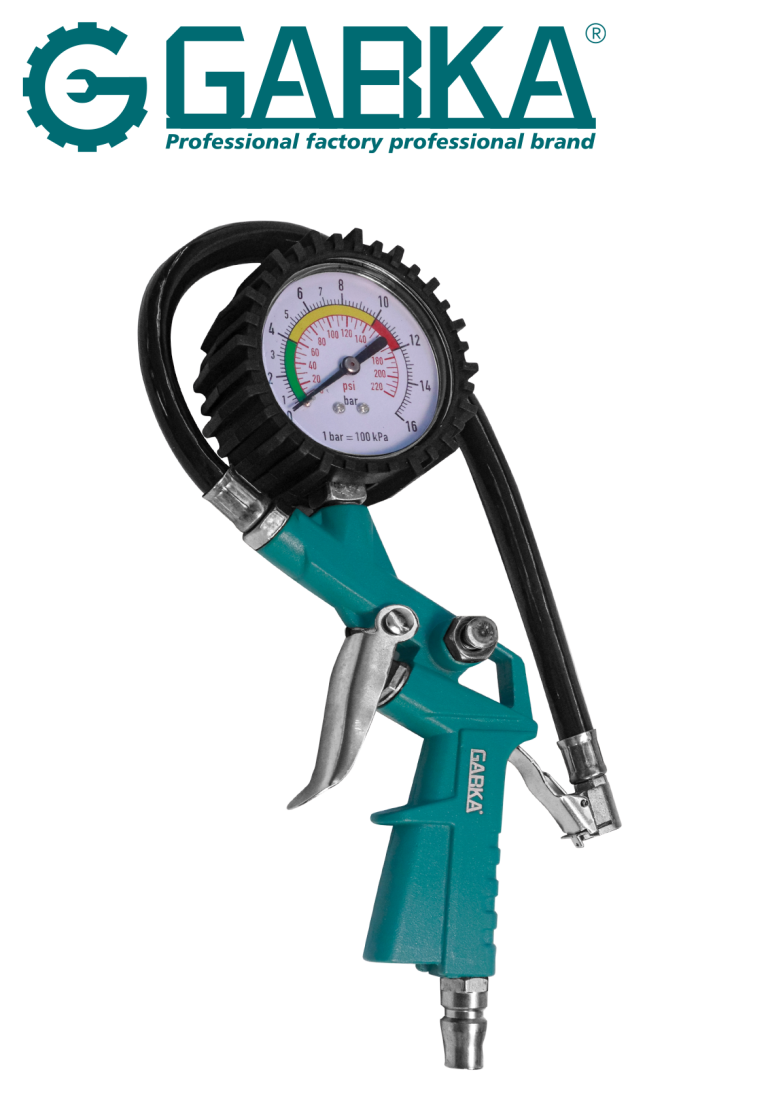 GA-28042 Μανόµετρο Ελαστικών (Μεγάλο Πιστόλι, Ευρωπαϊκό Στυλ)