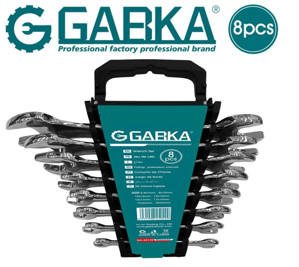 GA-48149 Σετ 8 ΓΕΡΜΑΝΙΚΑ ΚΛΕΙΔΙΑ ΔΙΠΛΟΥ ΑΝΟΙΓΜΑΤΟΣ (Ματ, Πλαστικό Θήκη)