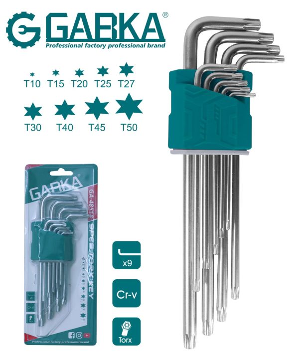 GA-48518 Σετ Medium  ΚΛΕΙΔΙΑ TORX    (Πλαστικό Θήκη)