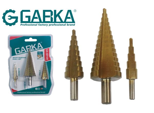 GA-68109 Σετ 3 τεμ. κωνικά τρυπάνια βαθμίδων