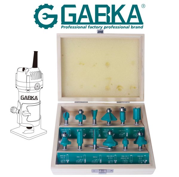 Ga-68119 Set 12 Pcs. Wood Router Bits