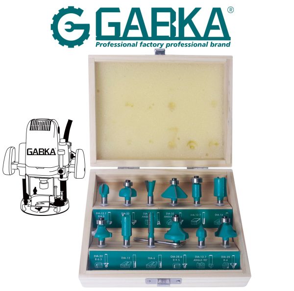 Ga-68120 Set 12 Pcs. Wood Router Bits