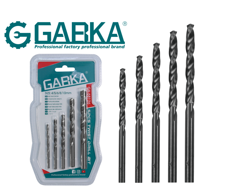 GA-68126 Σετ 5 τεμ. ελικοειδή τρυπάνια (διπλή φυσαλίδα)