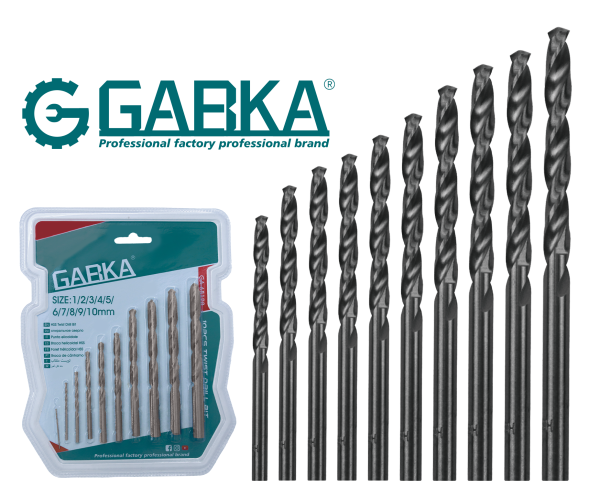 GA-68128 Σετ 10 τεμ. ελικοειδή τρυπάνια (διπλή φυσαλίδα)