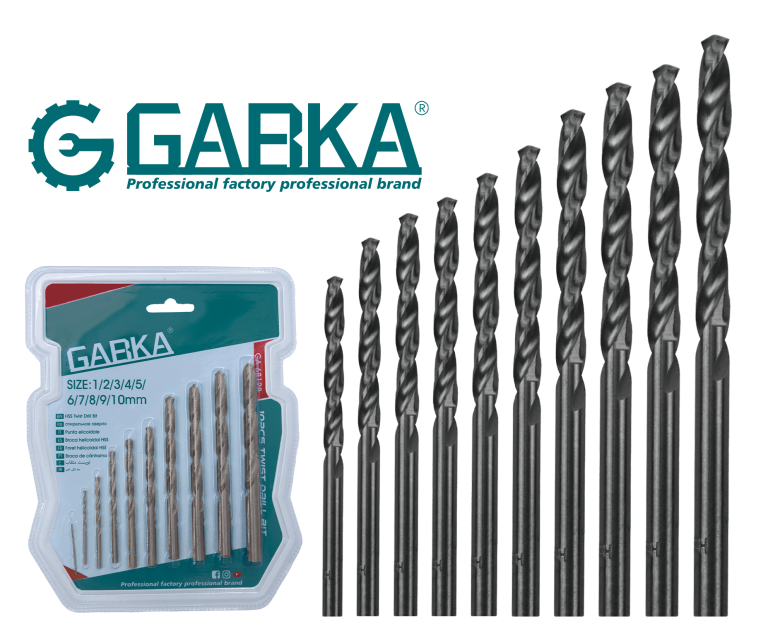 GA-68128 Σετ 10 τεμ. ελικοειδή τρυπάνια (διπλή φυσαλίδα)