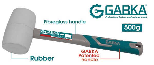 GA-78039 500g λευκή λαστιχένια ματσόλα με πλαστική λαβή