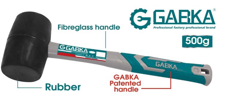 GA-78042 500g μαύρη λαστιχένια ματσόλα με πλαστική λαβή