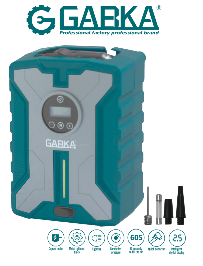 Ga-88044 Dc12v Portable Car Air Pump With Digital Display